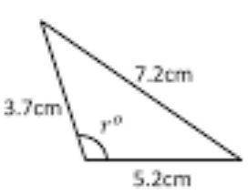 The cosine rule calculate tha angle of r 7.2 3,7 5.2
