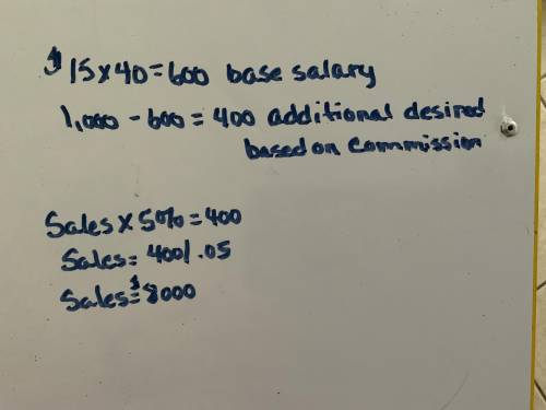 Jack is selling used computers. he is paid $15/h plus a 5% commission on sales. What dollar amount o