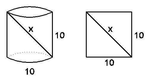 Shown below is a jar which is in the shape of a right circular cylinder. What is the length of the l