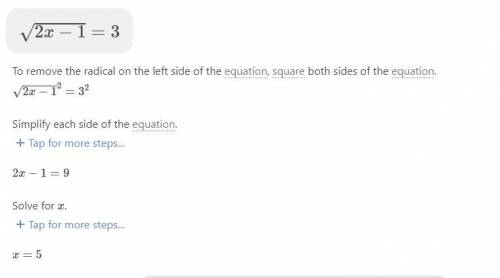 Can anyone solve this equation: √(2x +1 = 3)