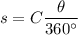 s=C\dfrac{\theta }{360^\circ}