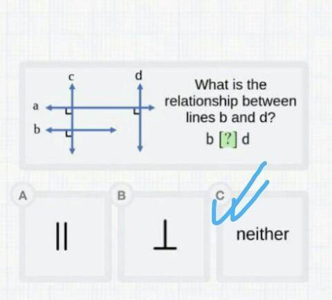 What is the relationship between lines b and d
