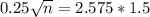 0.25\sqrt{n} = 2.575*1.5