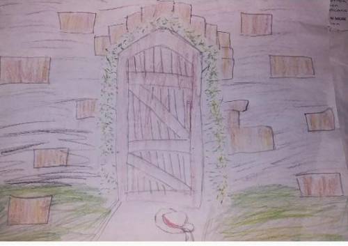 I need a drawing of the secret garden entrance from, The Secret Garden. I need it done quickly thoug