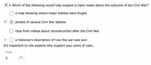 Which of the following would help support a claim made about the outcome of the Civil War?

1-clips