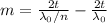 m=\frac{2t}{\lambda_0/n}-\frac{2t}{\lambda_0}