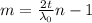 m=\frac{2t}{\lambda_0} n-1