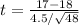 t= \frac{17 - 18}{4.5/\sqrt{48}}