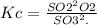 Kc=\frac{SO2^{2}O2 }{SO3^{2}. }