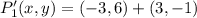 P_{1}'(x,y) = (-3, 6) + (3,-1)