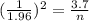 (\frac{1}{1.96}) ^{2}=\frac{3.7}{n}