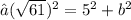 \large{ ↦( \sqrt{61} })^{2}  =  {5}^{2}  +  {b}^{2}