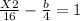 \frac{X2}{16} - \frac{b}{4} = 1