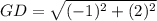 GD = \sqrt{(-1)^2 + (2)^2}