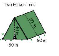 Terrific Tents has a new two-person tent. If the material costs $0.02 per square inch, find out how