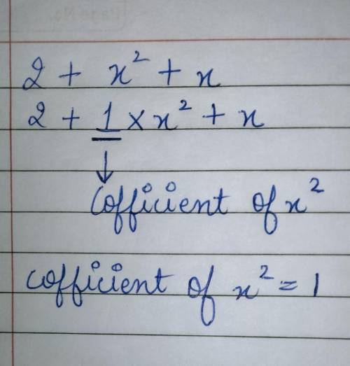 How to find coefficient of x²in 2+x²+c​
