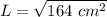 L = \sqrt{164~cm^2}