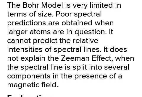 What are the limitations of bohr's model of atom​