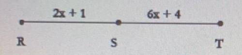 RT = 29, RS = 2x + 1, ST = 6x + 4. What is the length of RS?