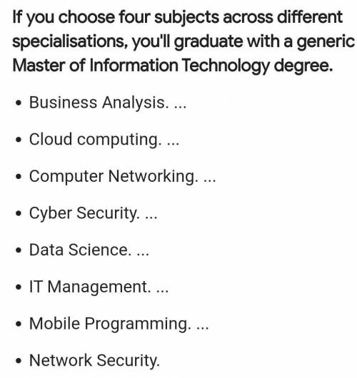 What are subject for Information technology​