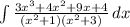 \int\limits {\frac{3x^3 + 4x^2 + 9x + 4}{(x^2 + 1)(x^2 +3)}} \, dx
