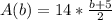 A(b) = 14 * \frac{b + 5}{2}