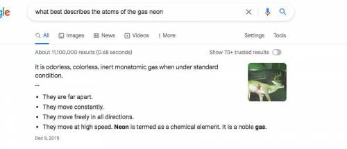 Which statement best describes the atoms of the gas neon