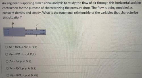 An engineer is applying dimensional analysis to study the flow of air through this horizontal sudden