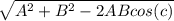 \sqrt{A^{2} + B^{2} -2AB   cos(c)  }