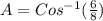 A = Cos^{-1}(\frac{6}{8})