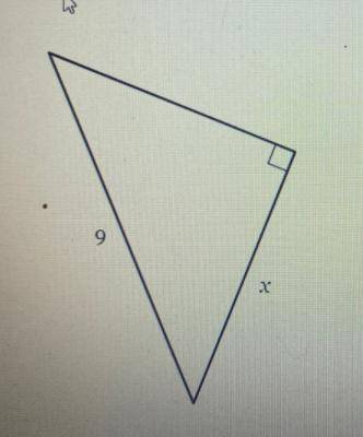 The triangle below is isosceles. Find the length of side x in simplest radical form with

a rational