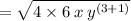 =   \sqrt{4 \times 6 \: x \:  {y}^{(3 + 1)} }