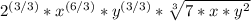 2^{(3/3)}*x^{(6/3)}*y^{(3/3)} *\sqrt[3]{7*x*y^2}