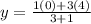 y=\frac{1(0)+3(4)}{3+1}