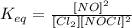 K_{eq}=\frac{[NO]^2}{[Cl_2][NOCl]^2}