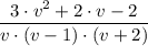 \dfrac{3 \cdot v^2+ 2\cdot v - 2}{v \cdot (v - 1) \cdot (v + 2)}