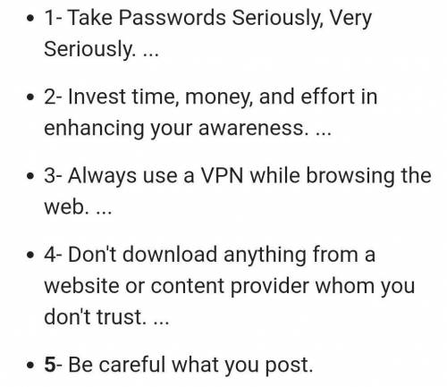 Write any five unethical practices on the internet. Also write the safety measures to avoid them.​