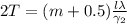 2T=(m+0.5)\frac{l\lambda}{\gamma_2}