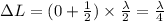 \Delta L = (0 + \frac{1}{2}) \times \frac{\lambda}{2} = \frac{\lambda}{4}