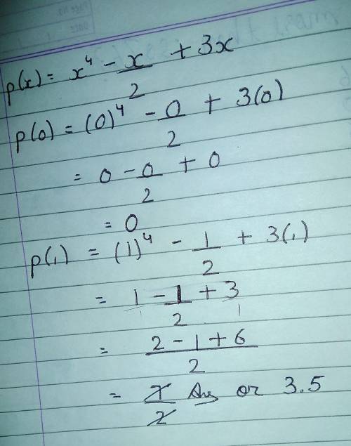 Find p(0),p(1)in (a)p(X)=X⁴_X/2+3X (b) p(X)=2+y+2y²_y³​