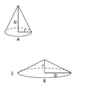 Ahmad said that the volume of cone A is half the volume of cone B? Do you agree? Explain