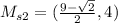 M_{s2} = (\frac{9 - \sqrt{2}}{2}, 4)