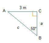 Right triangle ABC is shown.

Which equation can be used to solve for c?
3
O sin(50%) =
3
3 m
A
С
O