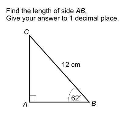 Find the length of side AB.Give your answer to 1 decimal place.​