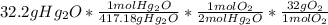32.2gHg_2O*\frac{1molHg_2O}{417.18gHg_2O}*\frac{1molO_2}{2molHg_2O}*\frac{32gO_2}{1molO_2}