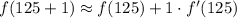 f(125+1) \approx f(125) + 1 \cdot f'(125)