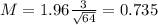 M = 1.96\frac{3}{\sqrt{64}} = 0.735