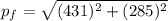 p_f=\sqrt{(431)^2+(285)^2}