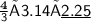 \sf \frac{ \bold{4 }}{ 3 } × 3.14 × \underline{2.25}
