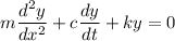m\dfrac{d^2 y}{dx^2}+ c\dfrac{dy}{dt}+ky = 0